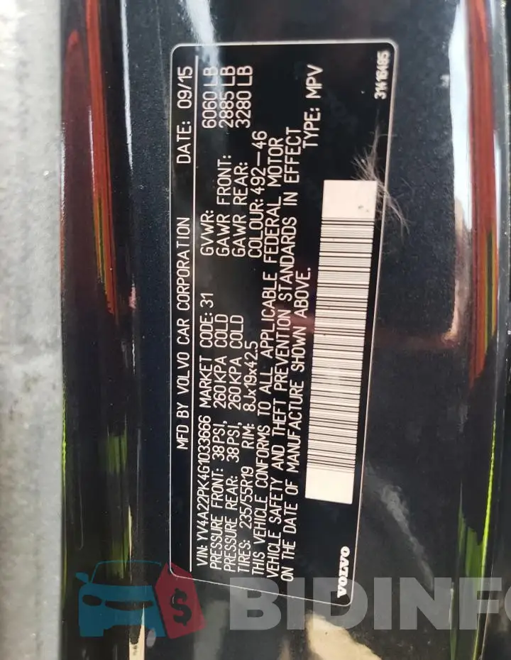 YV4A22PK4G1033666 Photo# 13