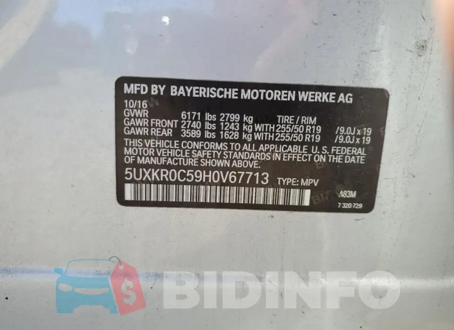 5UXKR0C59H0V67713 Photo# 13