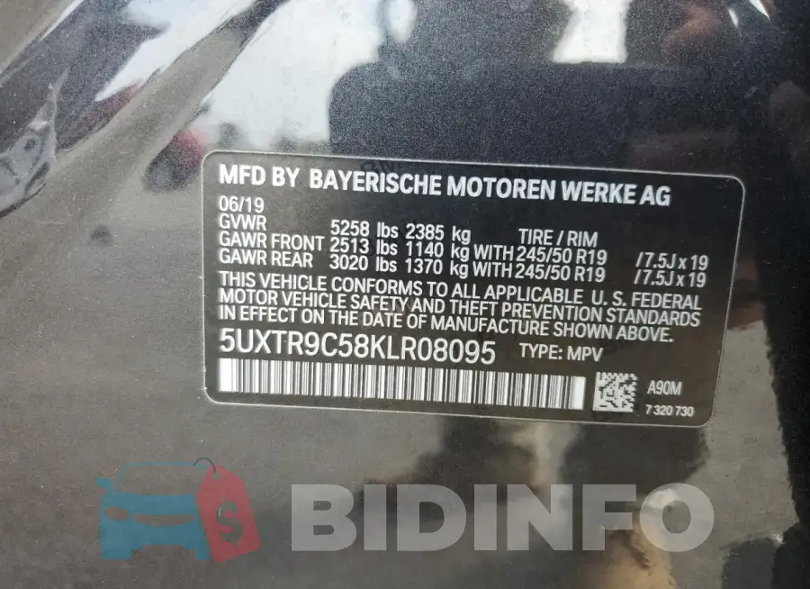 5UXTR9C58KLR08095 Photo# 13