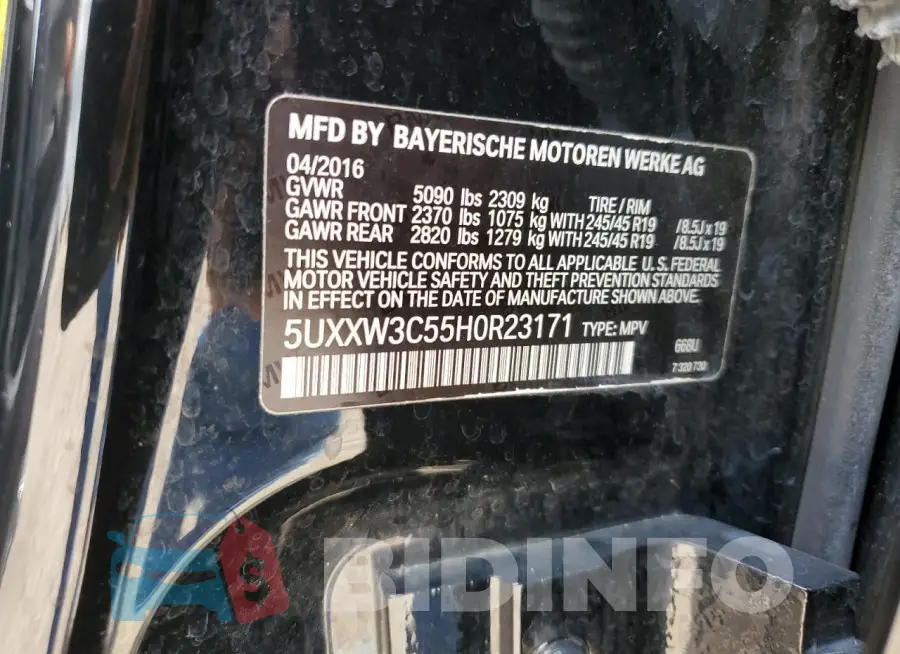 5UXXW3C55H0R23171 Photo# 13