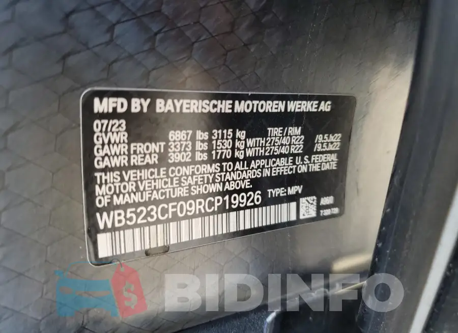 WB523CF09RCP19926 Photo# 13