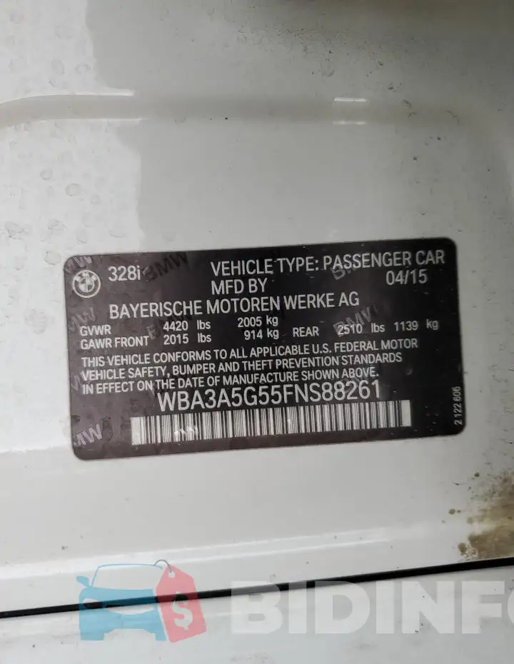 WBA3A5G55FNS88261 Photo# 12
