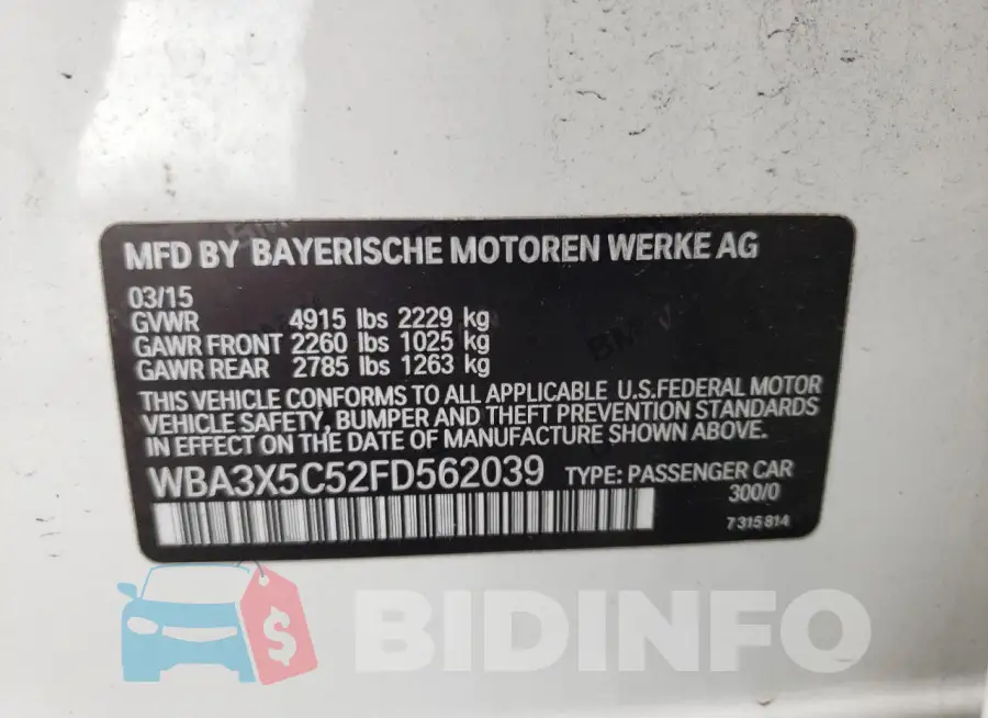 WBA3X5C52FD562039 Photo# 13