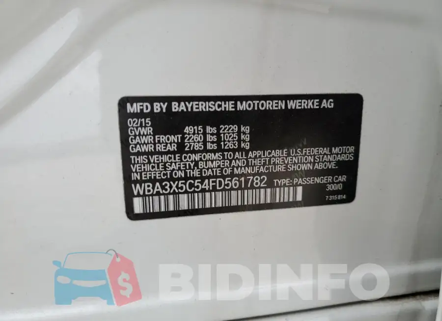 WBA3X5C54FD561782 Photo# 13