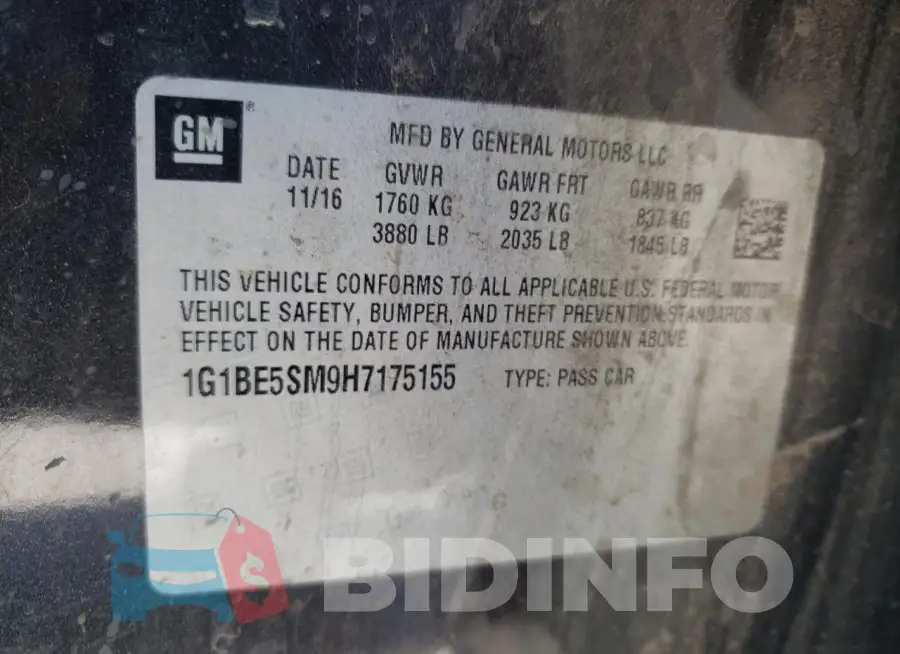 1G1BE5SM9H7175155 Photo# 12