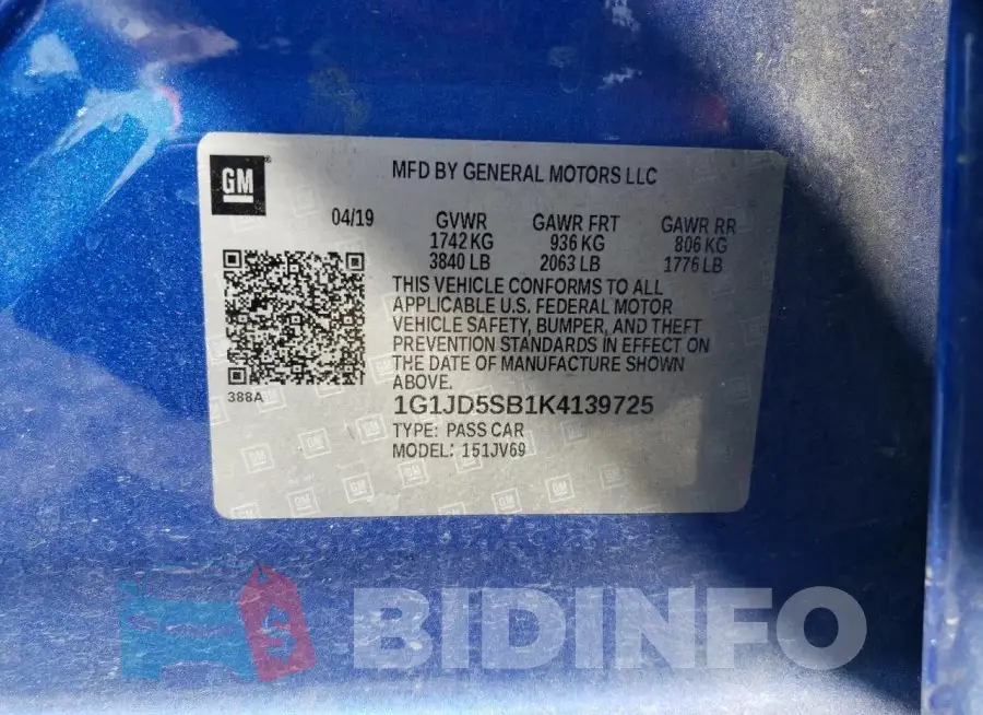 1G1JD5SB1K4139725 Photo# 12