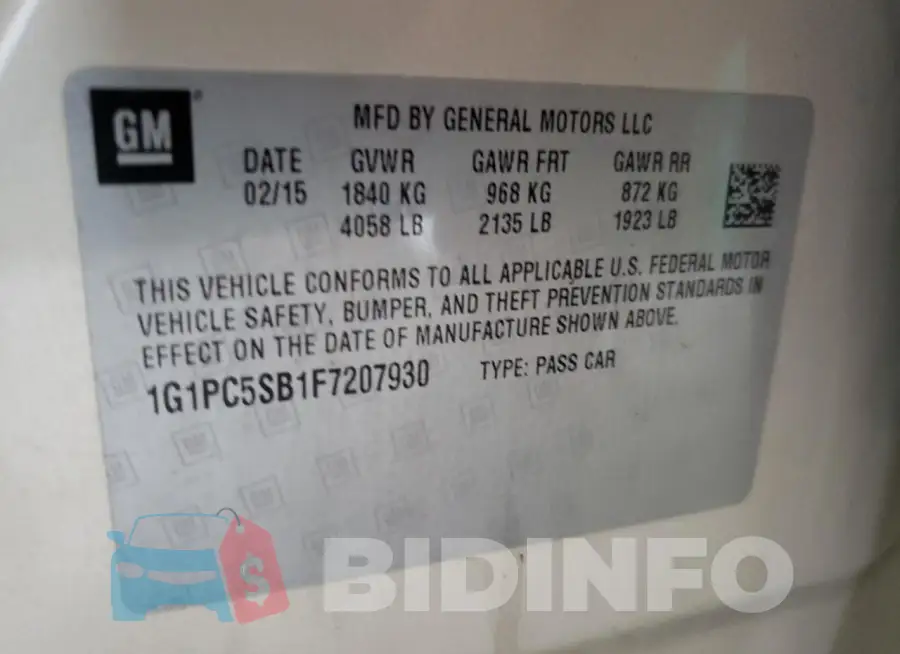 1G1PC5SB1F7207930 Photo# 12