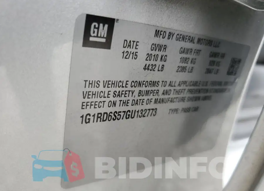 1G1RD6S57GU132773 Photo# 12
