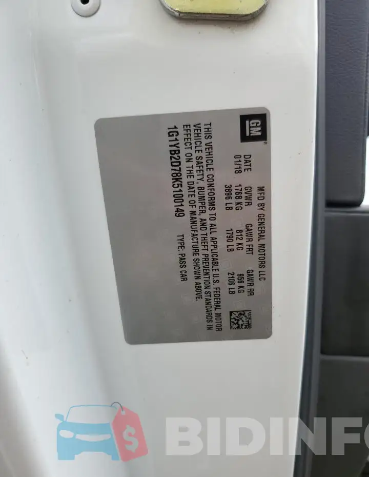 1G1YB2D78K5100149 Photo# 13