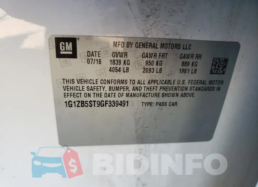 1G1ZB5ST9GF339491 Photo# 12