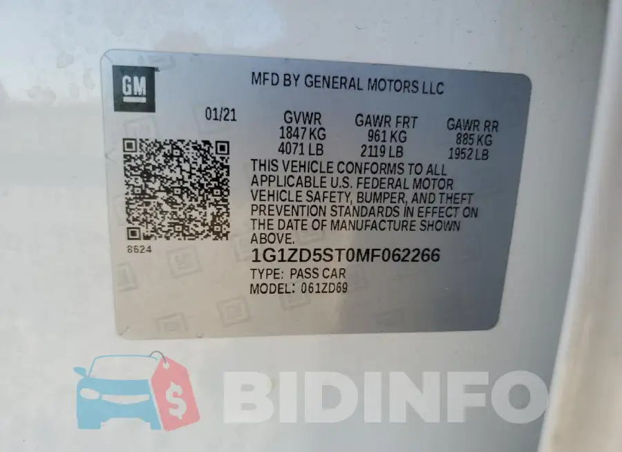 1G1ZD5ST0MF062266 Photo# 12