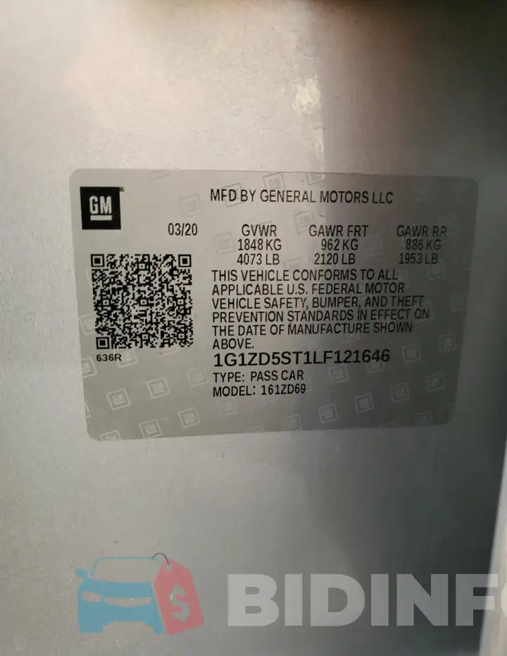 1G1ZD5ST1LF121646 Photo# 13