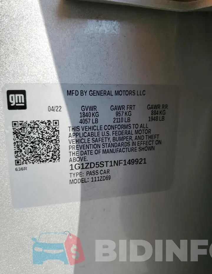 1G1ZD5ST1NF149921 Photo# 12