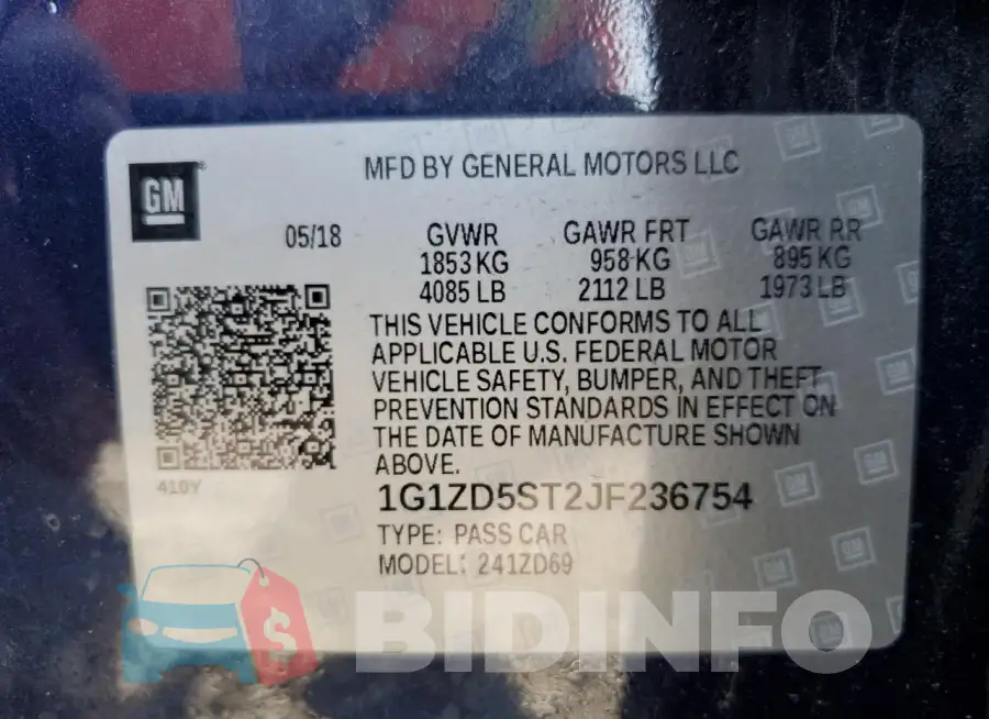 1G1ZD5ST2JF236754 Photo# 13