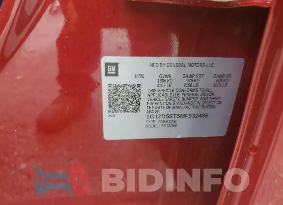 1G1ZD5ST5MF032485 Photo# 12