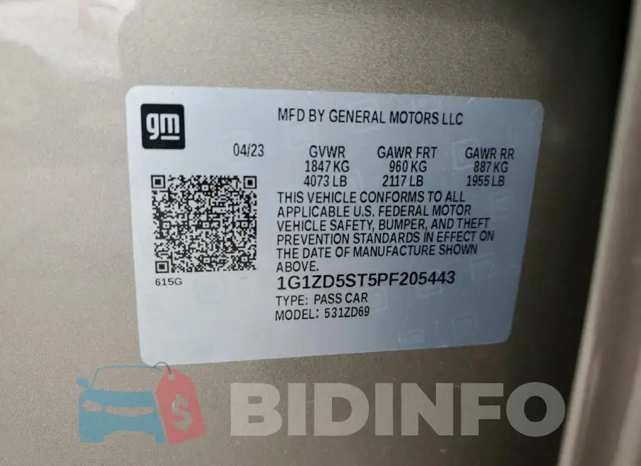 1G1ZD5ST5PF205443 Photo# 12