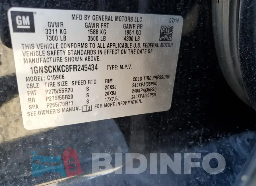 1GNSCKKC8FR245434 Photo# 13