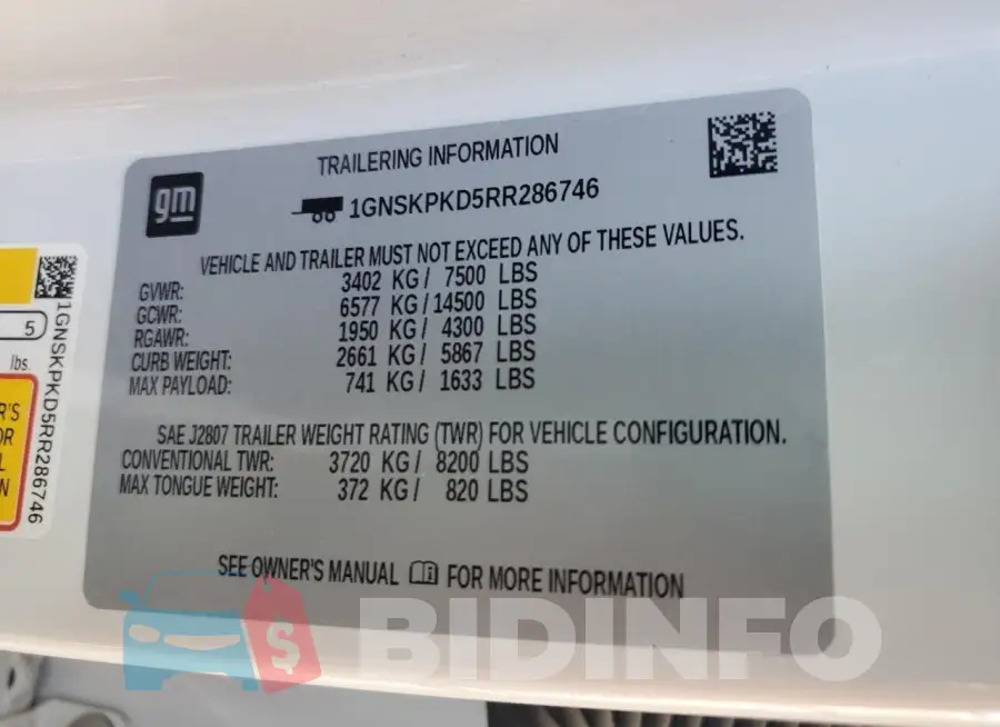 1GNSKPKD5RR286746 Photo# 13