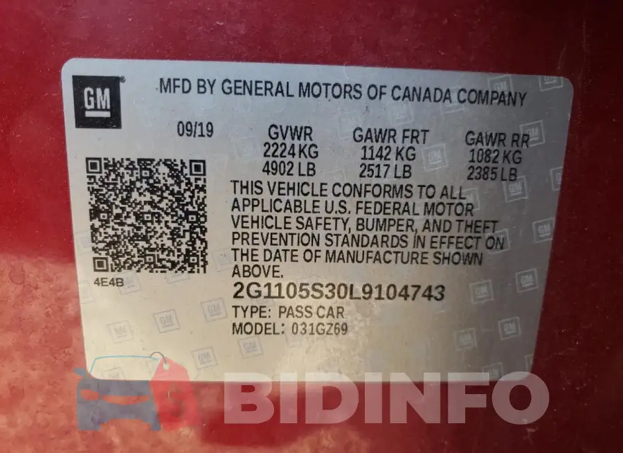 2G1105S30L9104743 Photo# 13