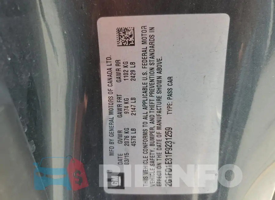 2G1FD1E31F9231259 Photo# 12