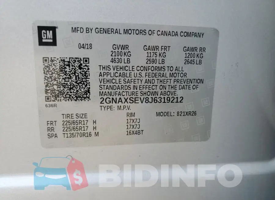 2GNAXSEV8J6319212 Photo# 14