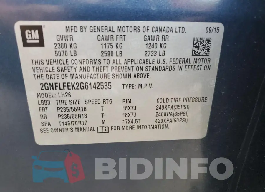 2GNFLFEK2G6142535 Photo# 13
