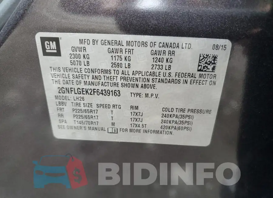 2GNFLGEK2F6439163 Photo# 14