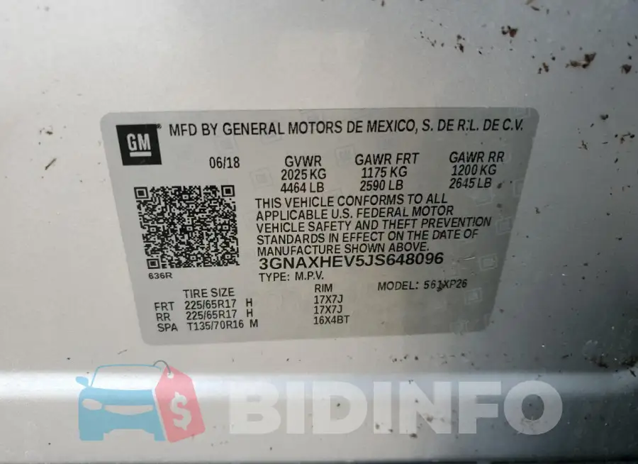 3GNAXHEV5JS648096 Photo# 14