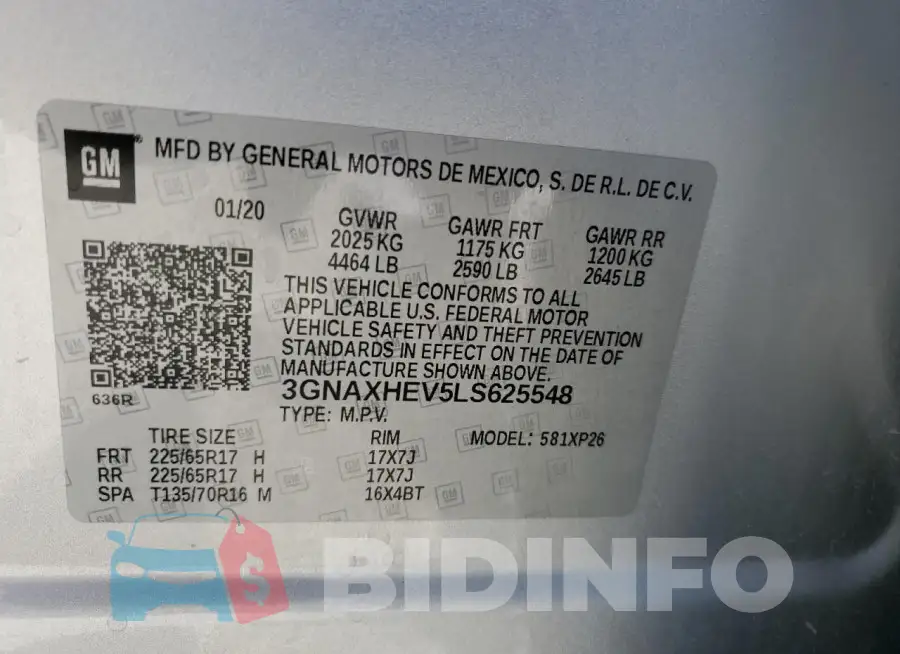 3GNAXHEV5LS625548 Photo# 13