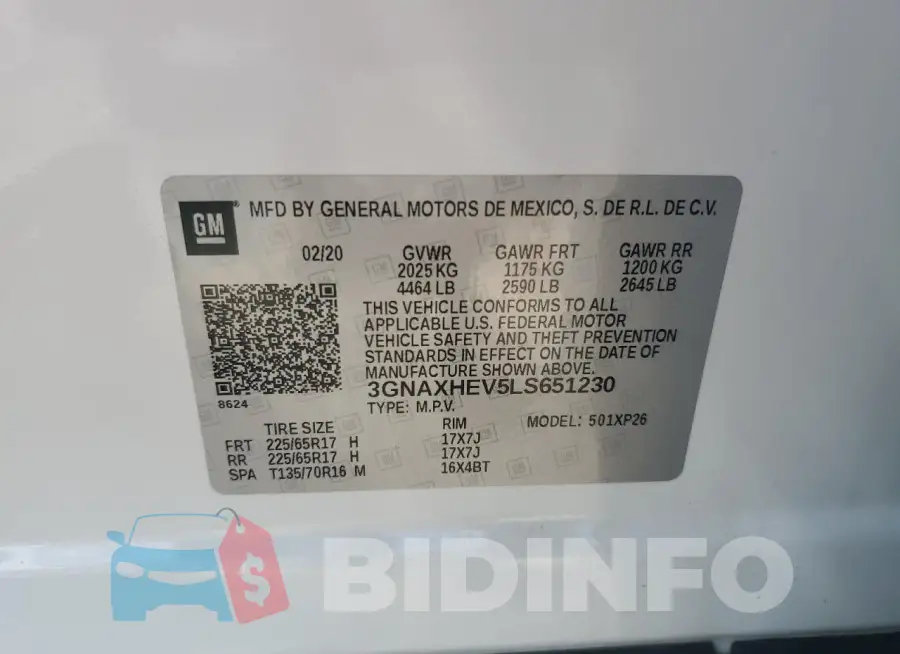 3GNAXHEV5LS651230 Photo# 13
