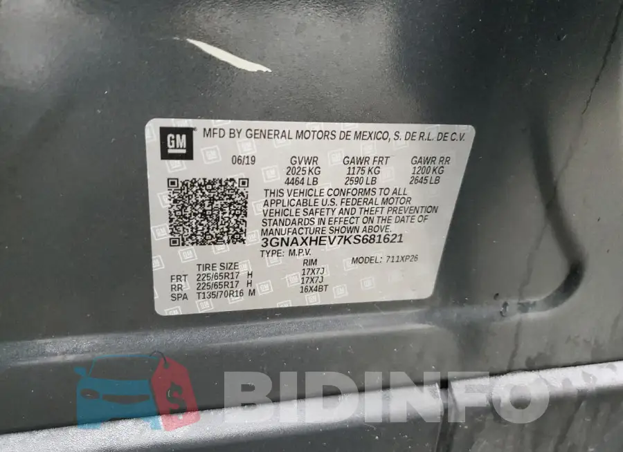3GNAXHEV7KS681621 Photo# 12