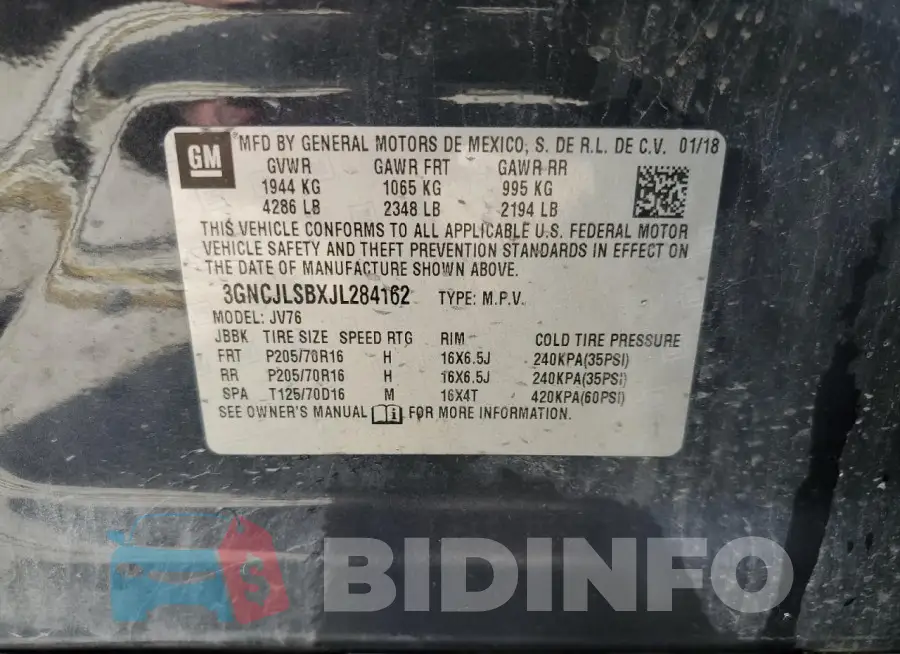 3GNCJLSBXJL284162 Photo# 13