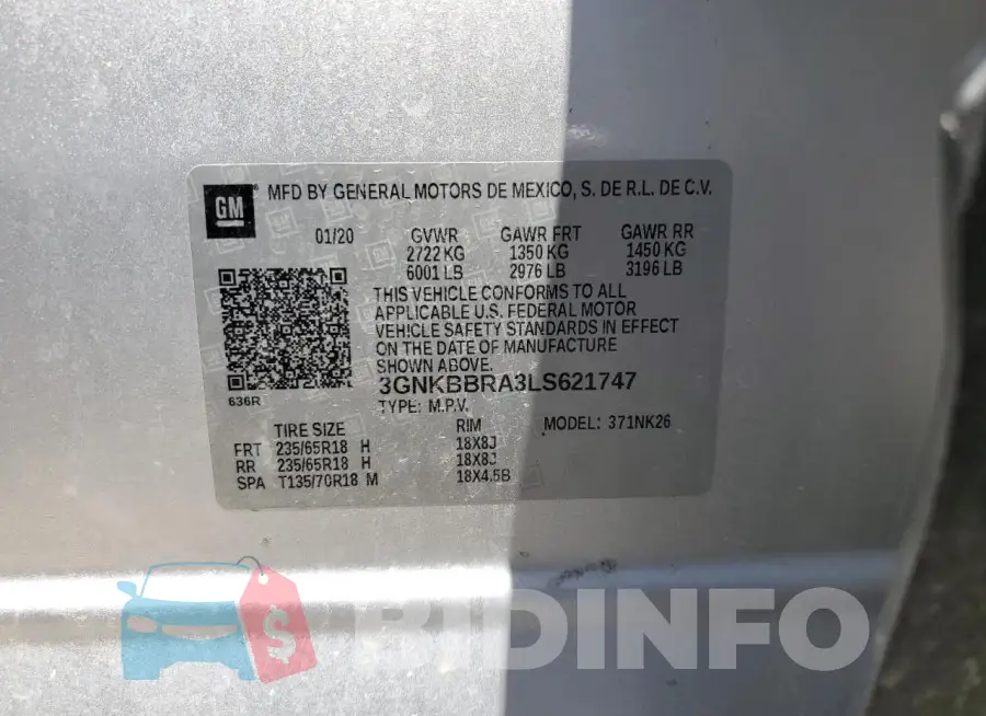 3GNKBBRA3LS621747 Photo# 13