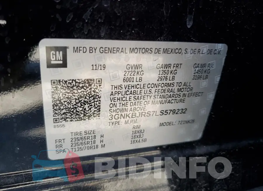 3GNKBJRS7LS579232 Photo# 13