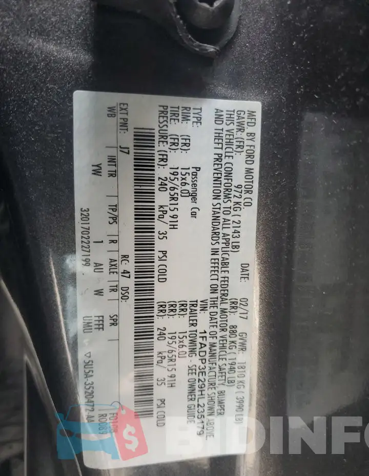 1FADP3E29HL235179 Photo# 12