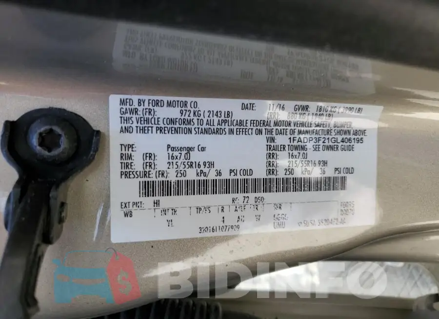 1FADP3F21GL406195 Photo# 12