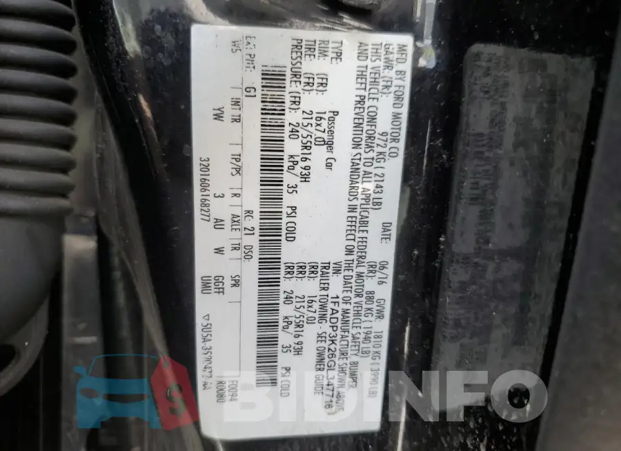 1FADP3K26GL347716 Photo# 12