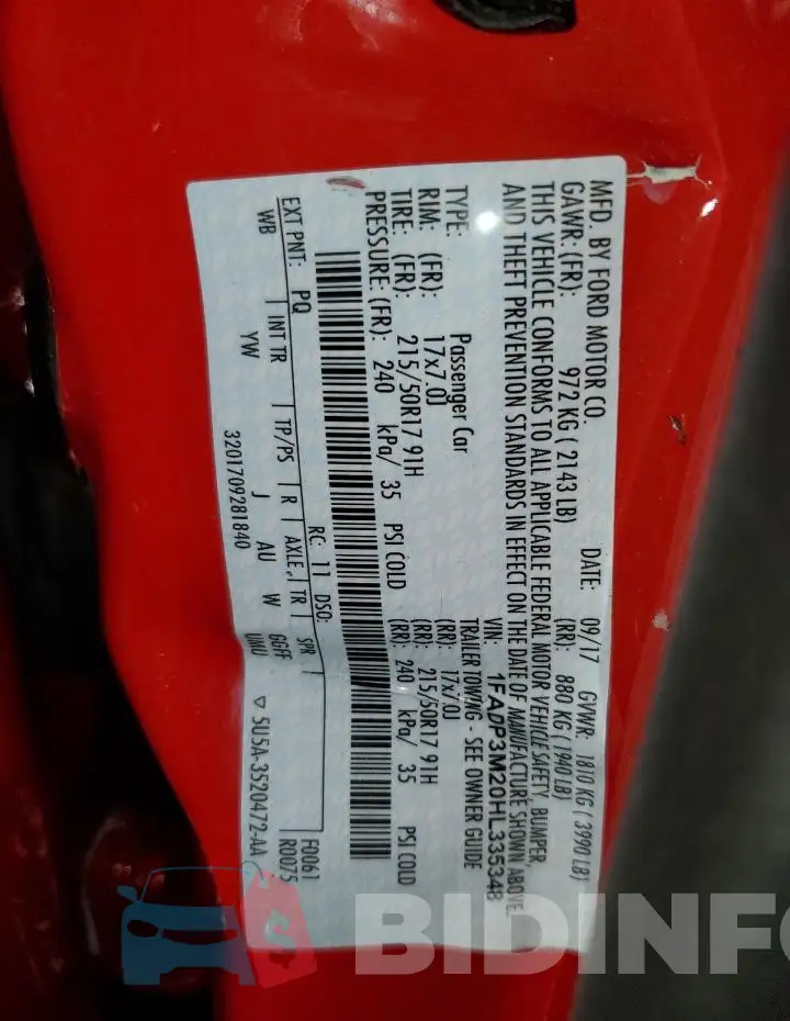 1FADP3M20HL335348 Photo# 12