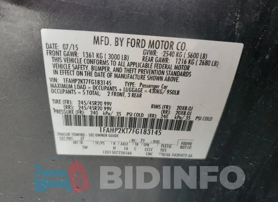 1FAHP2KT7FG183145 Photo# 12