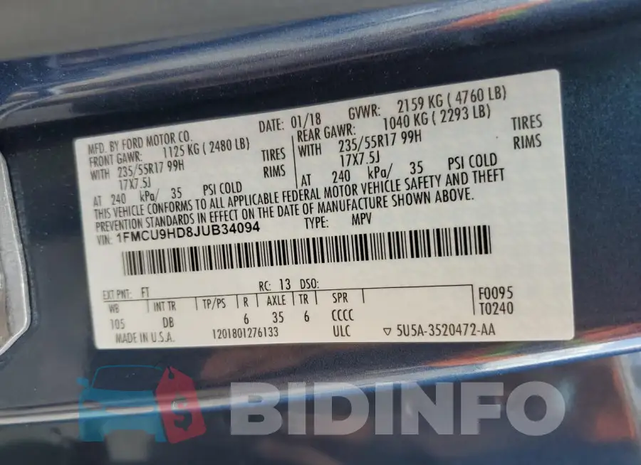1FMCU9HD8JUB34094 Photo# 13