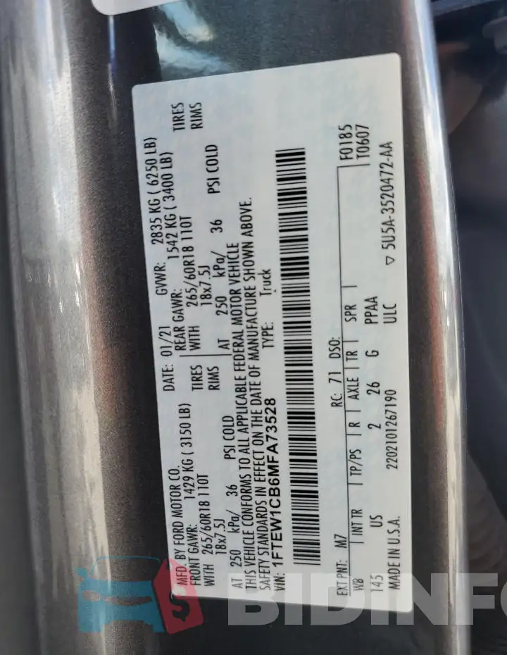 1FTEW1CB6MFA73528 Photo# 12