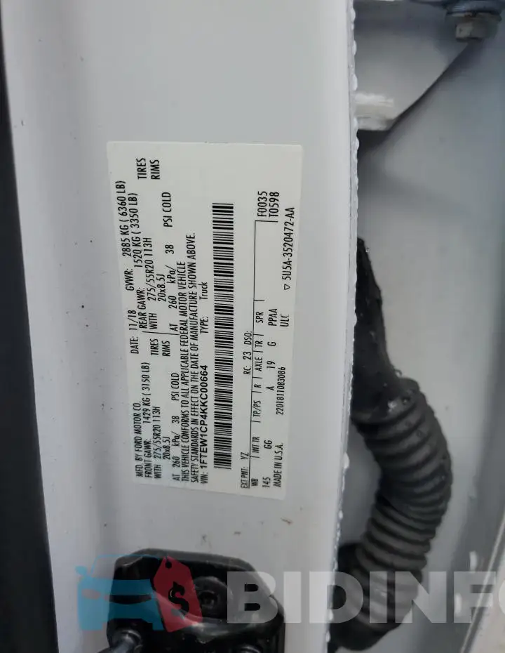 1FTEW1CP4KKC00664 Photo# 12