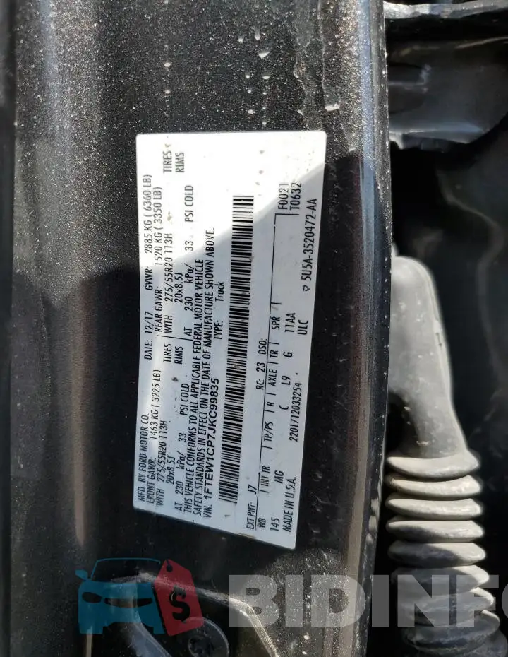 1FTEW1CP7JKC99835 Photo# 12