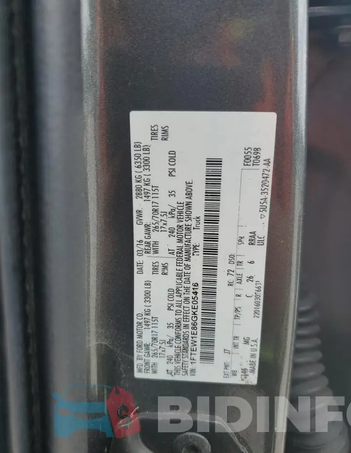 1FTEW1E86GKE05416 Photo# 13