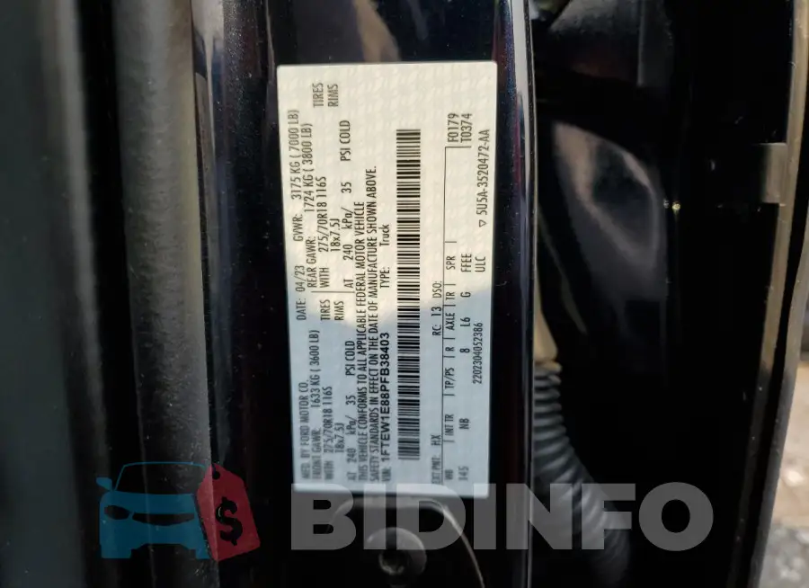 1FTEW1E88PFB38403 Photo# 12