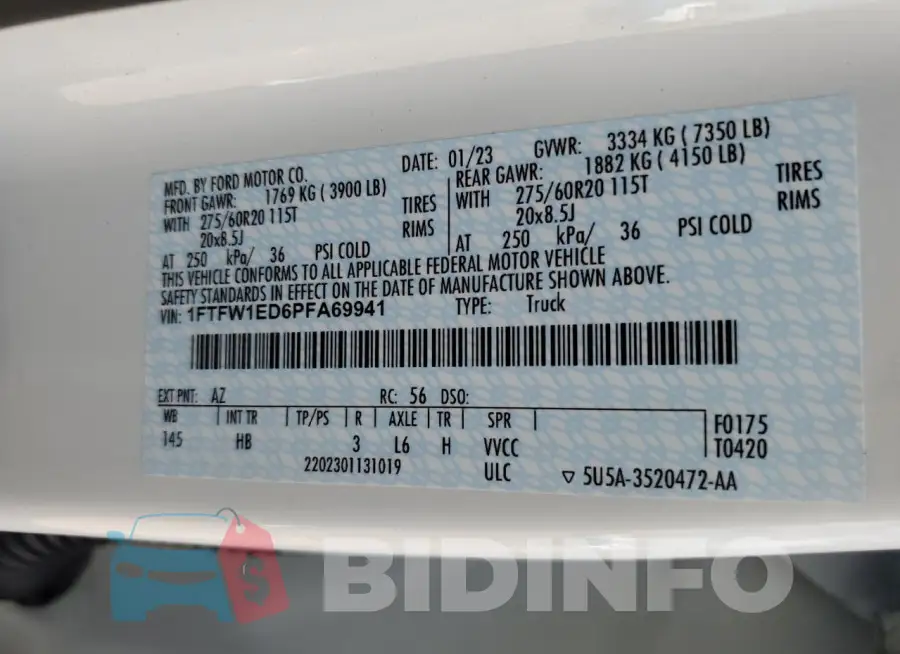 1FTFW1ED6PFA69941 Photo# 12