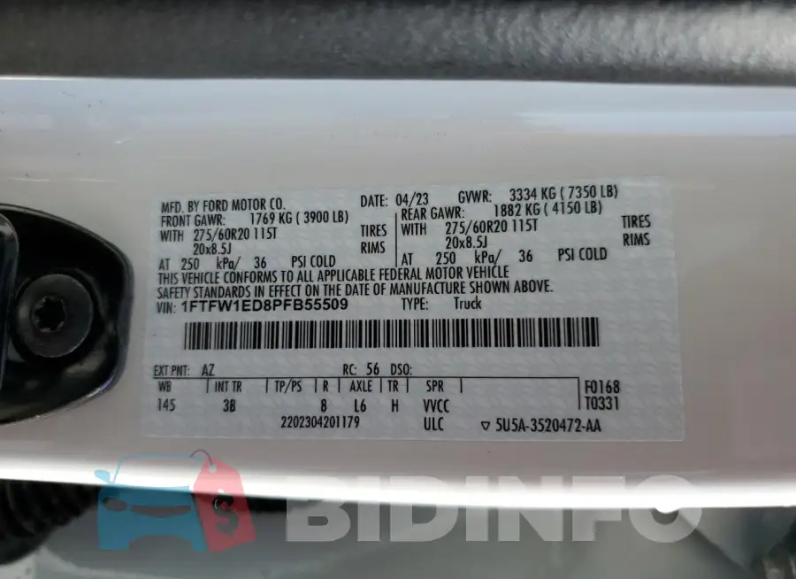 1FTFW1ED8PFB55509 Photo# 12