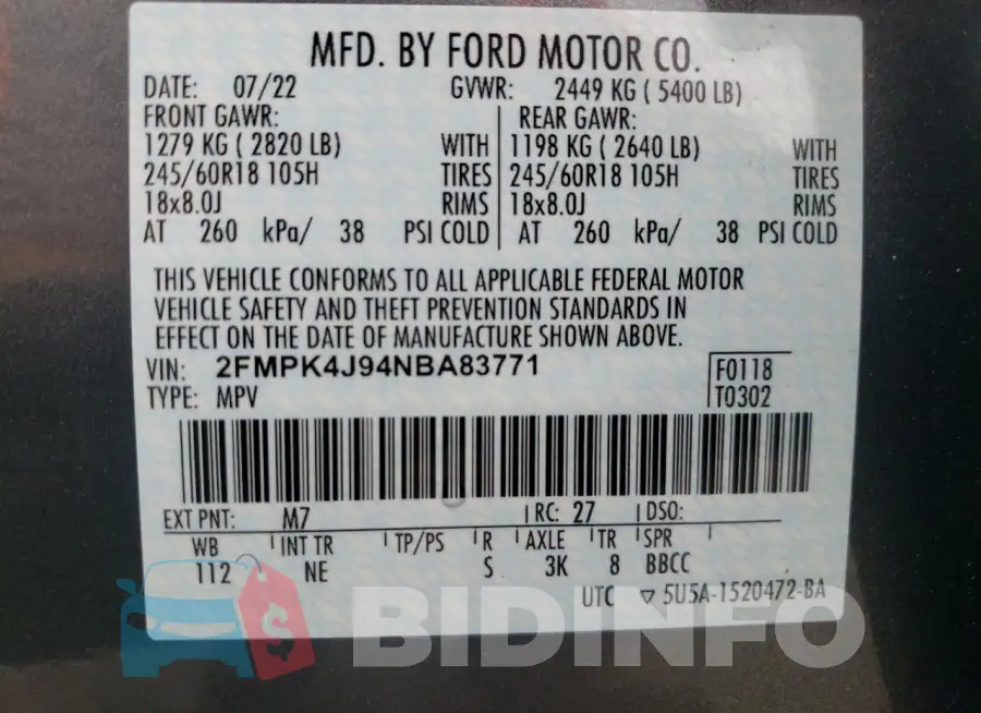 2FMPK4J94NBA83771 Photo# 13