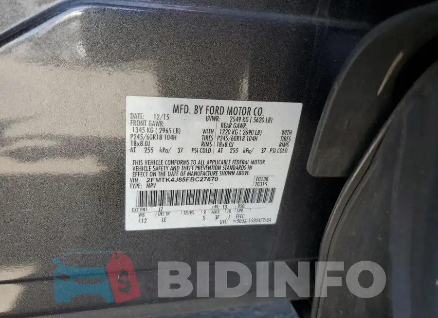 2FMTK4J85FBC27870 Photo# 13