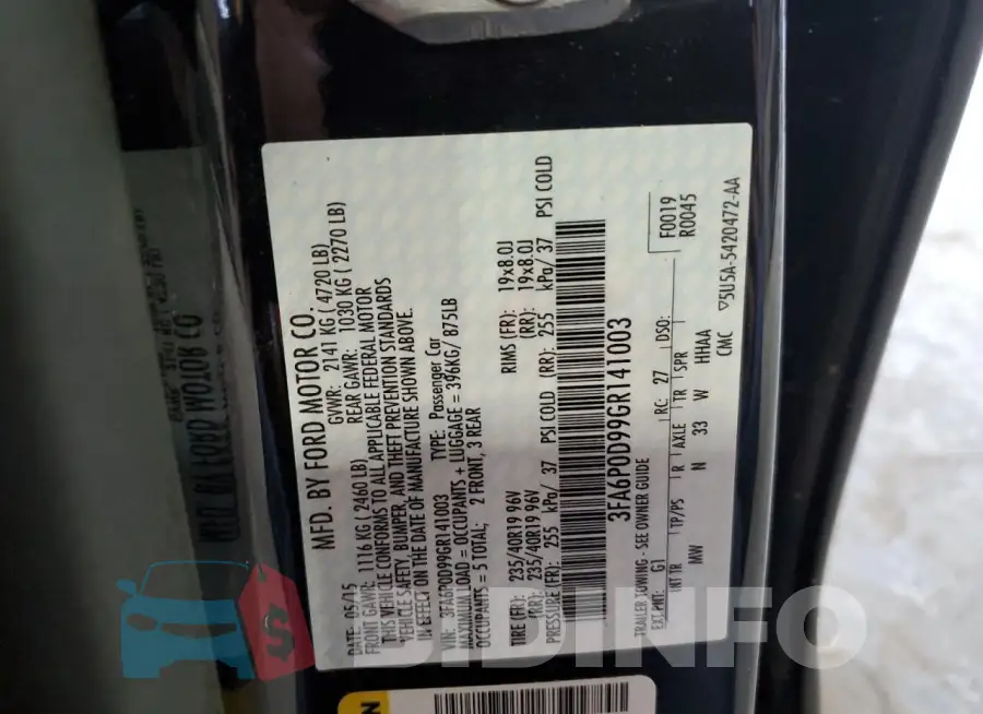 3FA6P0D99GR141003 Photo# 12